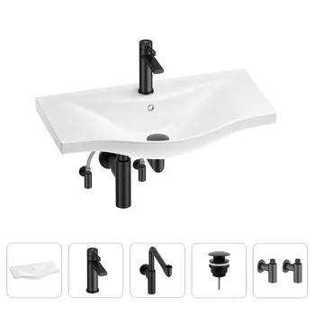 Раковина для ванной Wellsee Bisou 201005322 в наборе 5 в 1