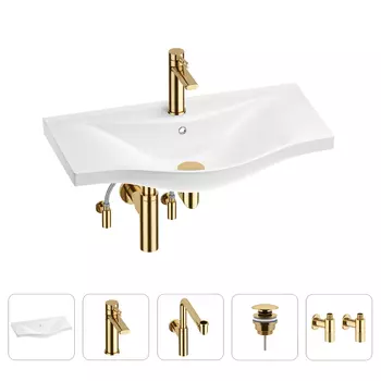 Раковина для ванной Wellsee Bisou 201005323 в наборе 5 в 1