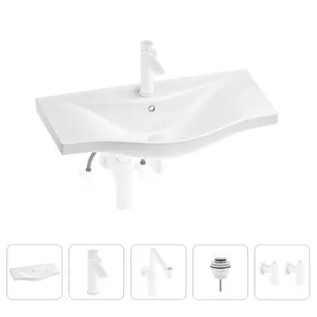 Раковина для ванной Wellsee Bisou 201005325 в наборе 5 в 1