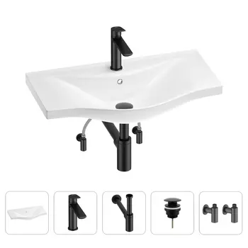 Раковина для ванной Wellsee Bisou 201005327 в наборе 5 в 1