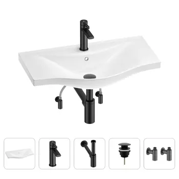 Раковина для ванной Wellsee Bisou 201005332 в наборе 5 в 1