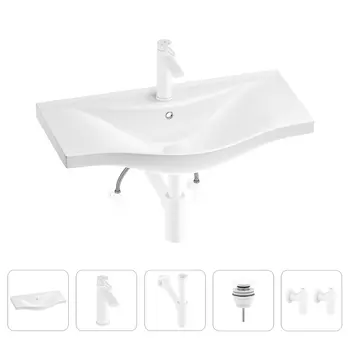 Раковина для ванной Wellsee Bisou 201005335 в наборе 5 в 1