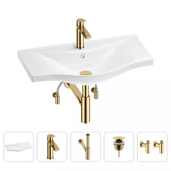 Раковина для ванной Wellsee Bisou 201005358 в наборе 5 в 1