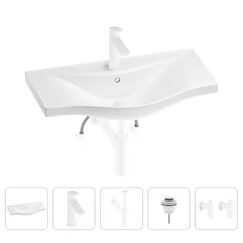 Раковина для ванной Wellsee Bisou 201005360 в наборе 5 в 1