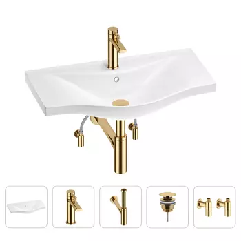 Раковина для ванной Wellsee Bisou 201005363 в наборе 5 в 1