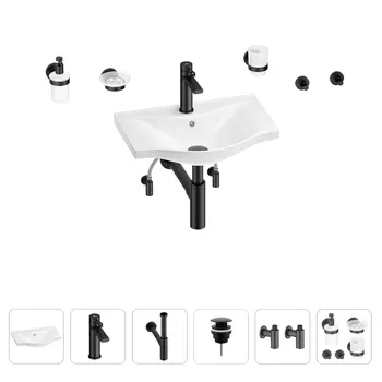 Раковина для ванной Wellsee Bisou 201007137 в наборе 9 в 1