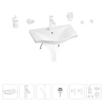Раковина для ванной Wellsee Bisou 201007165 в наборе 9 в 1