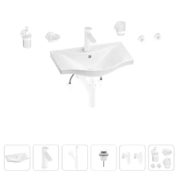 Раковина для ванной Wellsee Bisou 201007185 в наборе 9 в 1