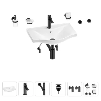 Раковина для ванной Wellsee Bisou 201007207 в наборе 9 в 1