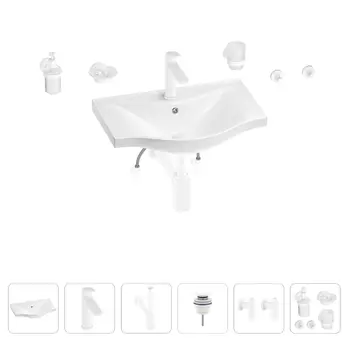 Раковина для ванной Wellsee Bisou 201007215 в наборе 9 в 1