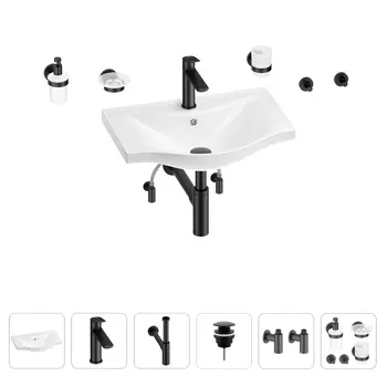 Раковина для ванной Wellsee Bisou 201007232 в наборе 9 в 1