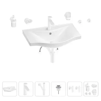 Раковина для ванной Wellsee Bisou 201007305 в наборе 9 в 1