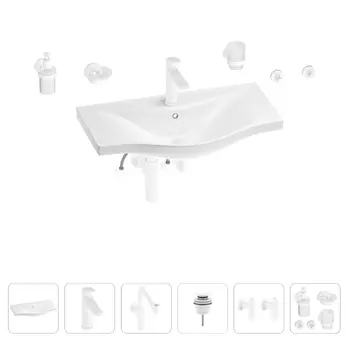 Раковина для ванной Wellsee Bisou 201007395 в наборе 9 в 1