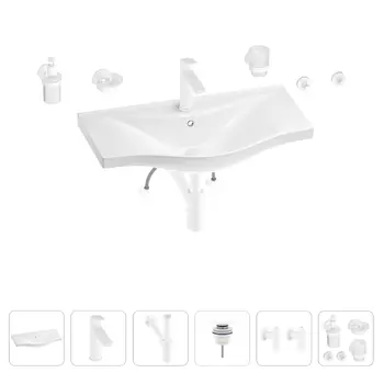 Раковина для ванной Wellsee Bisou 201007405 в наборе 9 в 1