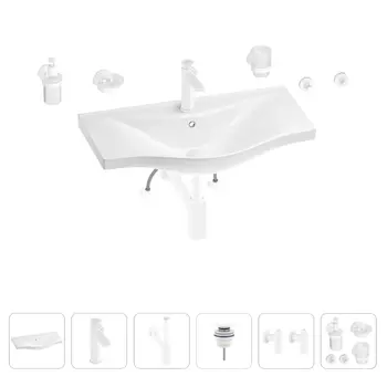 Раковина для ванной Wellsee Bisou 201007420 в наборе 9 в 1