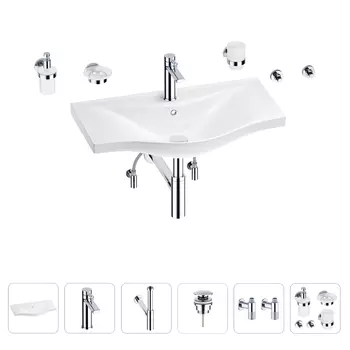 Раковина для ванной Wellsee Bisou 201007436 в наборе 9 в 1