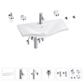 Раковина для ванной Wellsee Bisou 201007441 в наборе 9 в 1