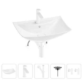 Раковина для ванной Wellsee Cerulean 201004680 в наборе 5 в 1