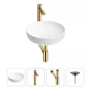 Раковина для ванной Wellsee Chalice Perfection 201002378 в наборе 4 в 1