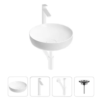 Раковина для ванной Wellsee Chalice Perfection 201002380 в наборе 4 в 1