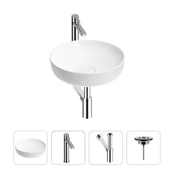 Раковина для ванной Wellsee Chalice Perfection 201002381 в наборе 4 в 1