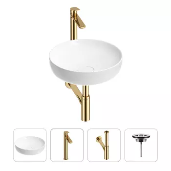 Раковина для ванной Wellsee Chalice Perfection 201002438 в наборе 4 в 1