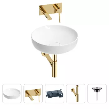 Раковина для ванной Wellsee Chalice Perfection 201002453 в наборе 4 в 1