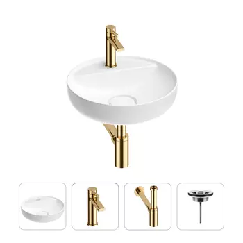 Раковина для ванной Wellsee Chalice Perfection 201002483 в наборе 4 в 1