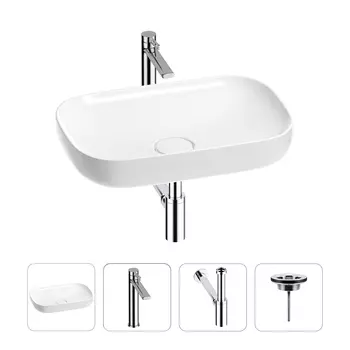 Раковина для ванной Wellsee Croquis 201001881 в наборе 4 в 1