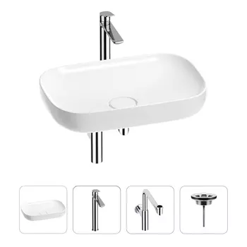 Раковина для ванной Wellsee Croquis 201001956 в наборе 4 в 1