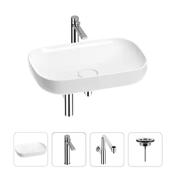 Раковина для ванной Wellsee Croquis 201001961 в наборе 4 в 1