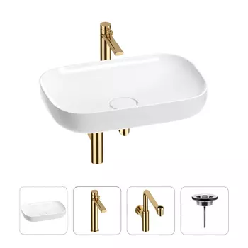 Раковина для ванной Wellsee Croquis 201001963 в наборе 4 в 1