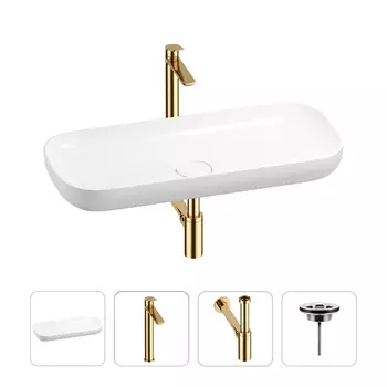 Раковина для ванной Wellsee Croquis 201001978 в наборе 4 в 1