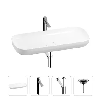 Раковина для ванной Wellsee Croquis 201001981 в наборе 4 в 1