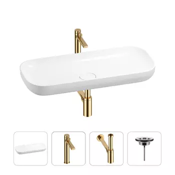 Раковина для ванной Wellsee Croquis 201001983 в наборе 4 в 1