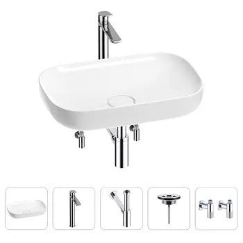 Раковина для ванной Wellsee Croquis 201003951 в наборе 5 в 1