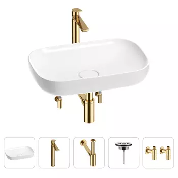 Раковина для ванной Wellsee Croquis 201003953 в наборе 5 в 1