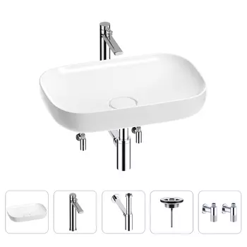 Раковина для ванной Wellsee Croquis 201003956 в наборе 5 в 1