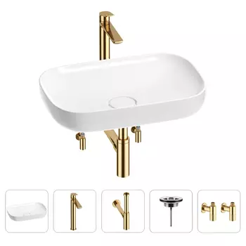 Раковина для ванной Wellsee Croquis 201003983 в наборе 5 в 1