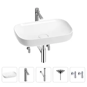 Раковина для ванной Wellsee Croquis 201003986 в наборе 5 в 1