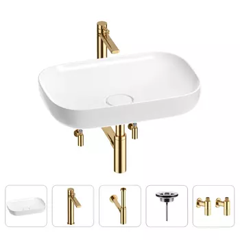 Раковина для ванной Wellsee Croquis 201003988 в наборе 5 в 1