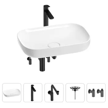 Раковина для ванной Wellsee Croquis 201003992 в наборе 5 в 1