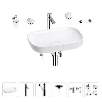 Раковина для ванной Wellsee Croquis 201005626 в наборе 9 в 1