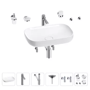 Раковина для ванной Wellsee Croquis 201005631 в наборе 9 в 1