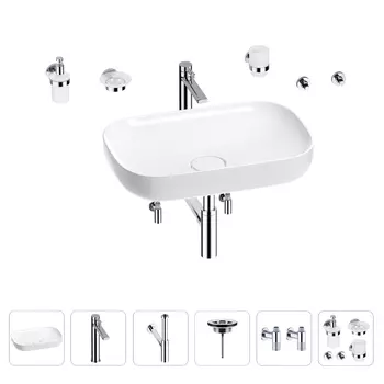 Раковина для ванной Wellsee Croquis 201005691 в наборе 9 в 1