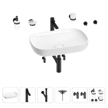 Раковина для ванной Wellsee Croquis 201005692 в наборе 9 в 1