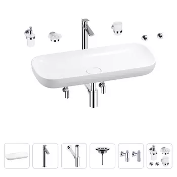 Раковина для ванной Wellsee Croquis 201005726 в наборе 9 в 1