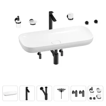 Раковина для ванной Wellsee Croquis 201005727 в наборе 9 в 1