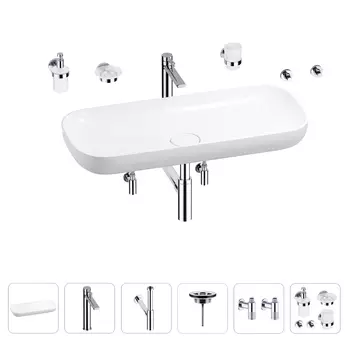 Раковина для ванной Wellsee Croquis 201005791 в наборе 9 в 1