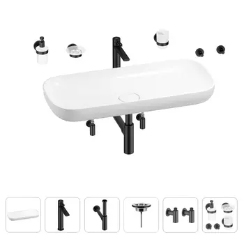 Раковина для ванной Wellsee Croquis 201005792 в наборе 9 в 1